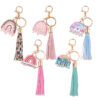 Wholesale Mother's Day Leather Tassel Rainbow Keychains