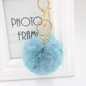 Peacock Blue / Gold key chain