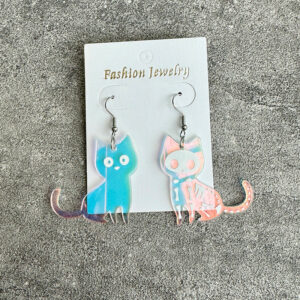 O1CN01Eb2cSj1zp39nGSOv0__2215459036762-0-cib Wholesale Halloween Colorful Cat Fun Color-changing Acrylic Drop Earrings