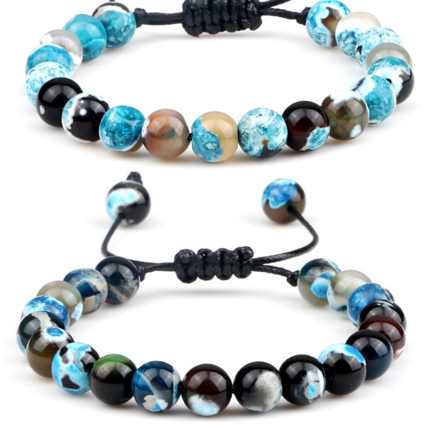 O1CN01EcdmL420kkp5wqeVT_3264826888-0-cib Wholesale 8mm Fire Agate Beaded Braid Adjustable Bracelet