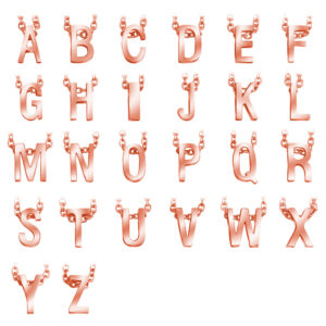 Rose gold letter necklace / A
