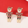 Wholesale Christmas Red Soldier Diamond Zinc Alloy Earrings