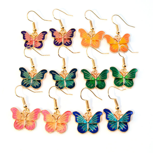 Wholesale Colorful Butterfly Alloy Earrings
