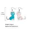 Wholesale Halloween Colorful Cat Fun Color-changing Acrylic Drop Earrings