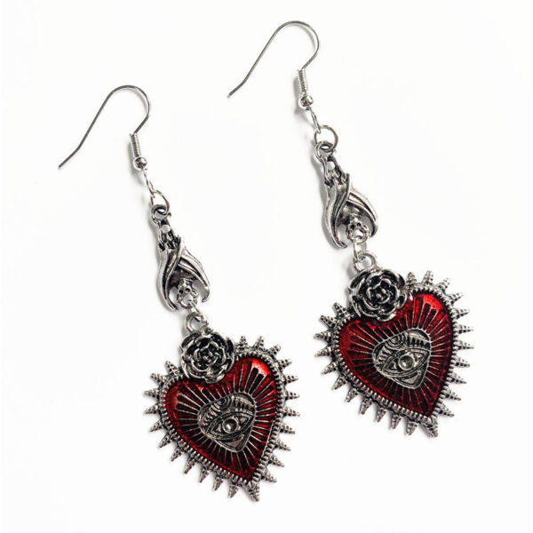 O1CN01EexZy11s8j68kBiNL_2215426625722-0-cib Wholesale Dark Gothic Style Wild Rose Heart Shaped Blood Eye Oil Drop Bat Earrings