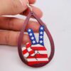 Wholesale Independence Day Butterfly Hollow Wooden Earrings