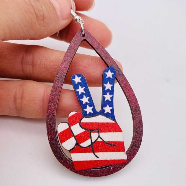 Wholesale Independence Day Butterfly Hollow Wooden Earrings