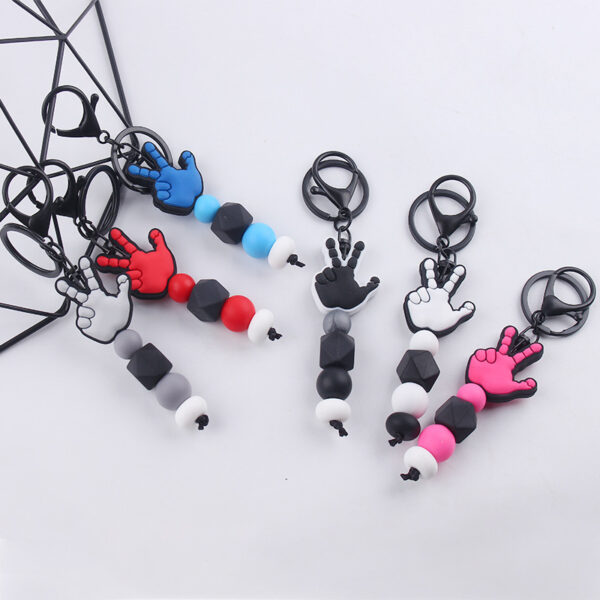 Wholesale Silicone Bead Cartoon Palm Key Bin