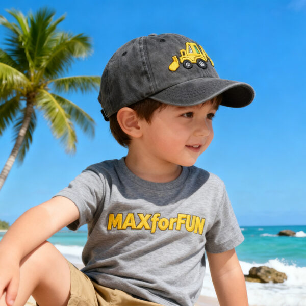 O1CN01Ek533C1fipbRs0qmR_2215600164041-0-cib Wholesale Kids Washed Fabric Excavator Embroidery Baseball Cap