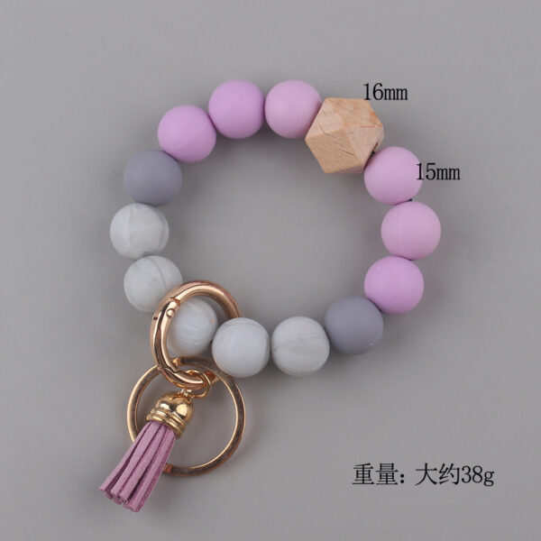 Wholesale Silicone Beaded Wrist Keychain
