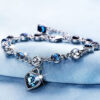 Wholesale Heart of the Ocean Heart Diamond Metal Bracelet