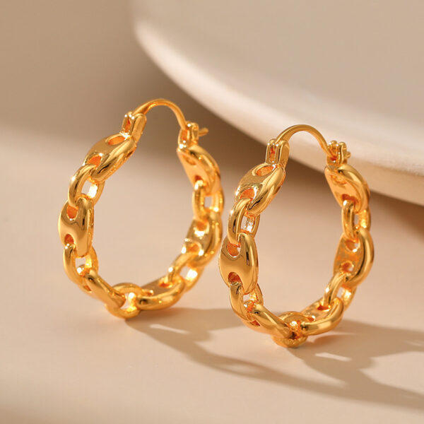 Wholesale Brass Plated 18K Real Gold Earrings