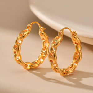 Wholesale Brass Plated 18K Real Gold Earrings