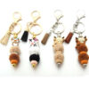 Wholesale Silicone Beads Wool Ball Beaded Cartoon Cow Keychain