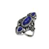 Wholesale Alloy Hollow Carved Lapis Lazuli Ring