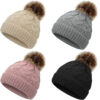 Wholesale Autumn and Winter Children's Wool Ball Thickened Baby Versatile Knitted Twist Warm Kids Beanie