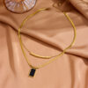 O1CN01EoHypy1TS5XYdWIox_3476002380-0-cib Wholesale Stainless Steel Geometric Black Square Double Layer Necklace