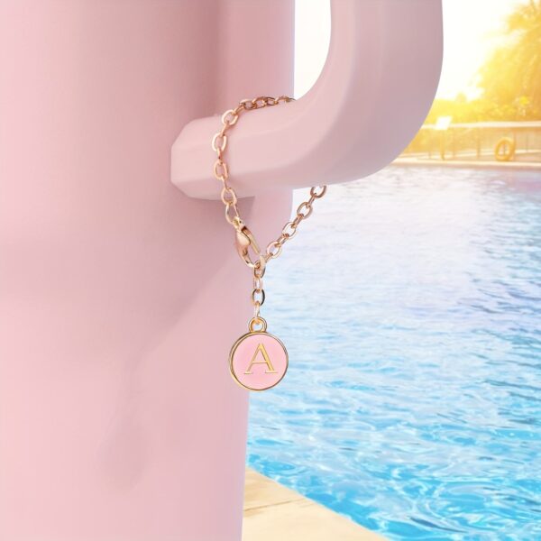 Wholesale 10mm Silicone Straw Cap Letter Pendant Ice Cup Accessories