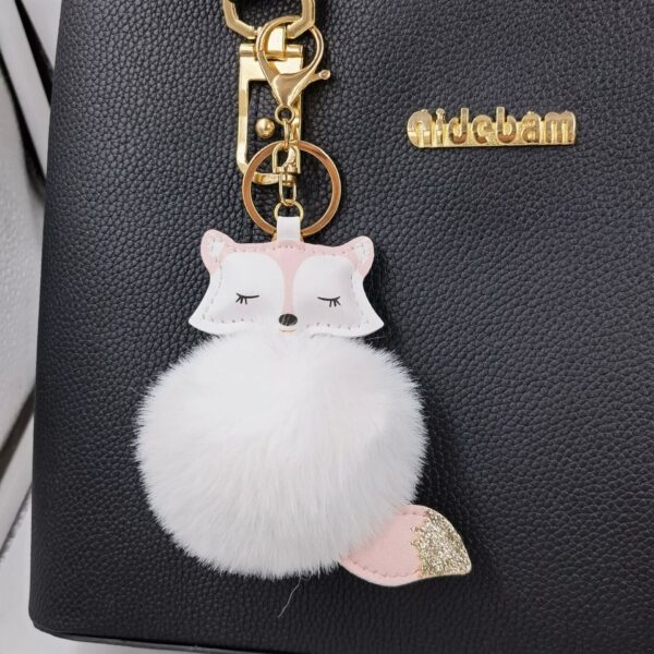 Wholesale Fox Pu Leather Plush Bag Keychain