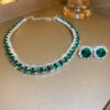 O1CN01ErNeaK1RiSSXF2bUj_3494832145-0-cib Wholesale Diamond Emerald Square Earrings and Necklace Set
