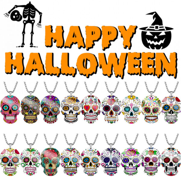 O1CN01EtjFiI1pSTHkzIJPo_2214232425359-0-cib Wholesale Skull Colorful Titanium Necklace