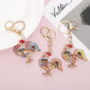 Wholesale Zinc Alloy Diamond Rooster Keychain