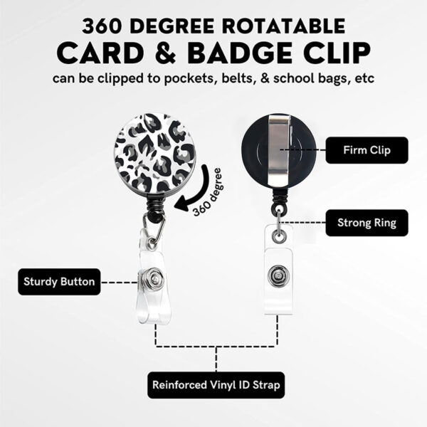 Wholesale Badge Reels Floral Cactus Leopard Starry Sky Butterfly Colorful Card Holder ABS Retractable Keychains