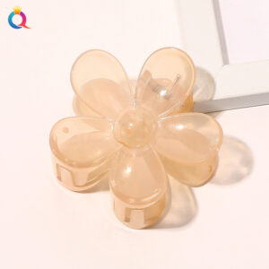 Transparent jelly hairpin-flower light orange / Factory direct sales