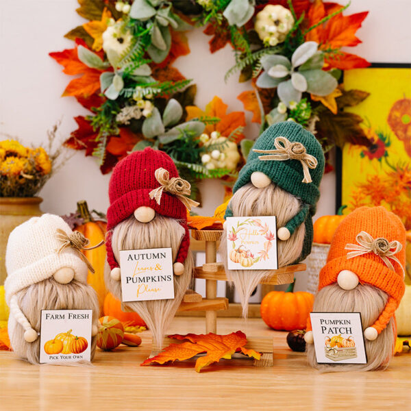 Wholesale Doll Country Dwarf Orange Thanksgiving Autumn Polyester Ornaments