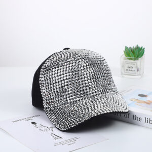 Black Cap Bright Silver Diamond / Adjustable