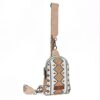 Wholesale Aztec Zipper Canvas Crossbody Bag Chest Bag