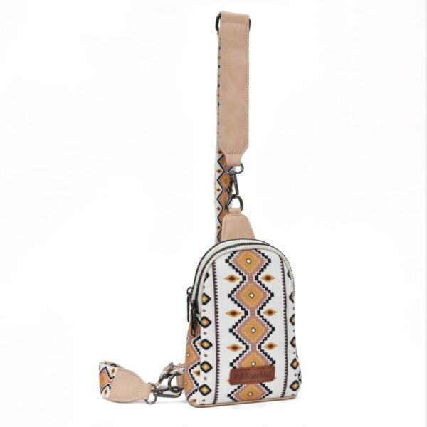 Wholesale Aztec Zipper Canvas Crossbody Bag Chest Bag