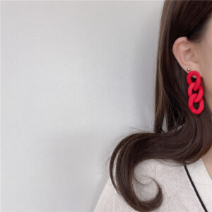 0634 red chain ear clip Pearl Spring ear clip