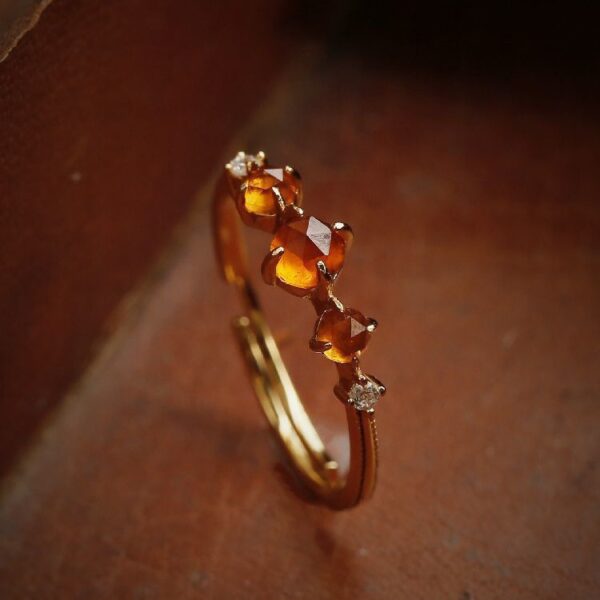 Wholesale Orange Vintage Garnet Loose Ring