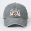 Wholesale Embroidered FOOTBALL MOM Washed Baseball Cap