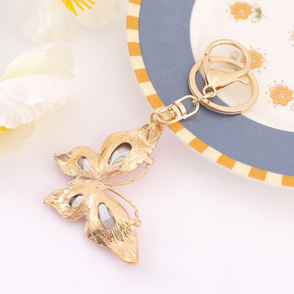 Wholesale Colorful Diamond Hollow Butterfly Metal Keychain