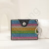 Wholesale Fashion Colorful Rhinestone Credit Card Holder Coin Purse Leopard Print Colorful Card Holder Leather Keychain