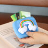 Wholesale Square Candy Colored Rainbow Plush Card Bag Keychain