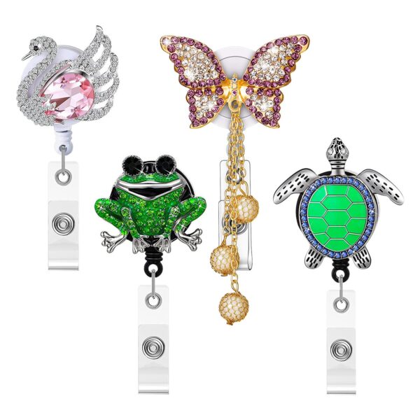 Wholesale Badge Reels Alloy Frog Sea Turtle Retractable Keychain