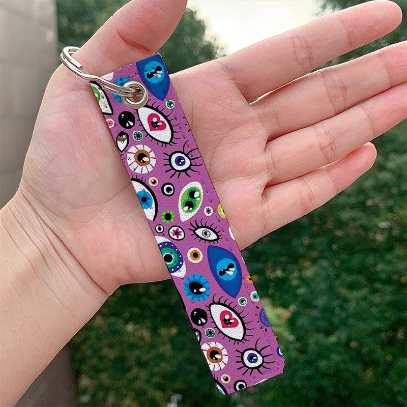 Wholesale Devil Eye PU Keychain Aessories