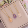 Wholesale Natural Stone Crosses Stainless Steel Necklaces