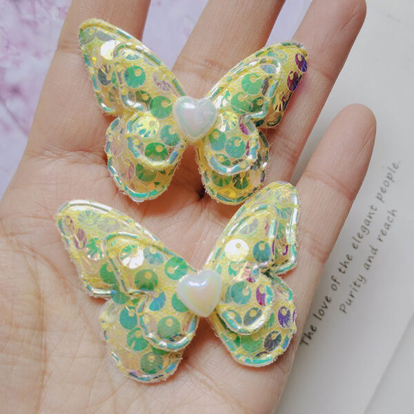 Wholesale Shell Sequin Double Layer Butterfly Kids Hair Accessories