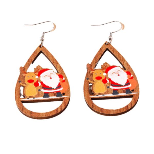 O1CN01F7uPpl1vac87gN42p_2866776189-0-cib Wholesale Christmas Cartoon Santa Claus Drop Shape Wooden Earrings
