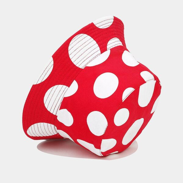 O1CN01F8RJYT2AbGtmZZcr8_2496528221-0-cib Wholesale Cotton Red and White Mushroom Pattern Reversible Bucket Hat