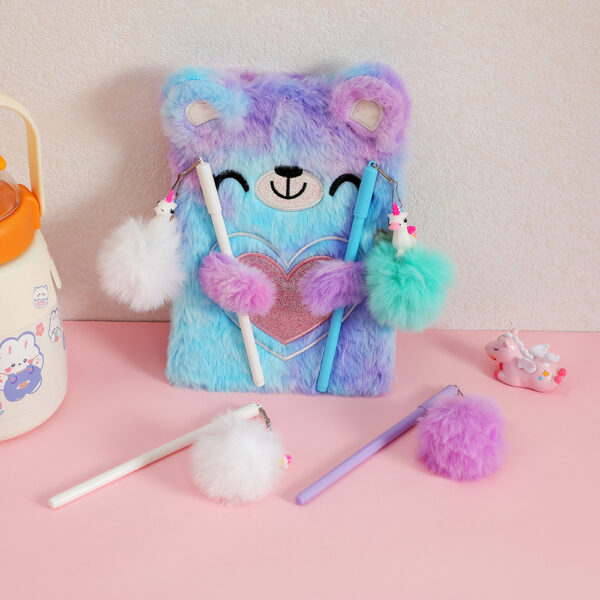 Wholesale Plastic Cartoon Unicorn Fur Ball Ballpoint Pen