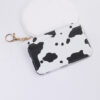 Wholesale PU Cow Pattern Card Holder Keychain