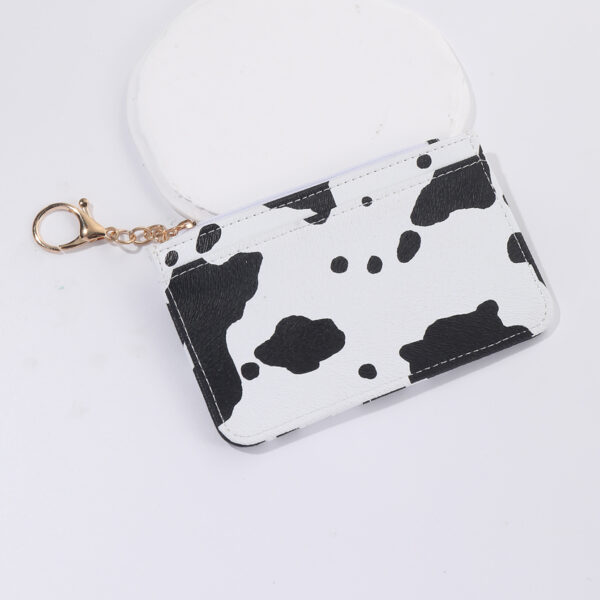 Wholesale PU Cow Pattern Card Holder Keychain