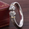 O1CN01FBF3p227qtXZMz6Jb__2200619667849-0-cib Wholesale Power in Hand Silver Solid Open Bracelet