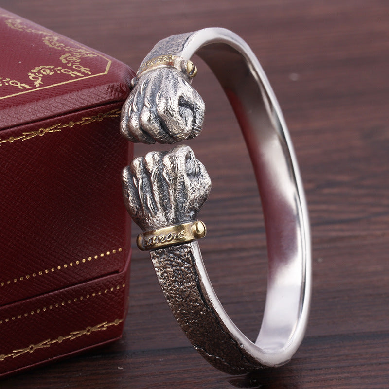 Wholesale wer in Hand Sier Solid Open Bracelet