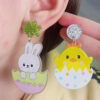 Wholesale Easter Rabbit Radish Chicken Acrylic Earrings